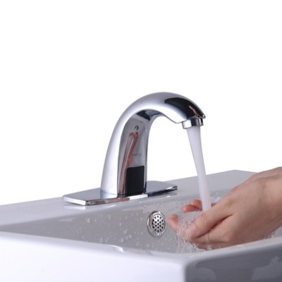 New arrival CE  hot cold water electric AC/DC power automatic sensor bathroom basin faucet