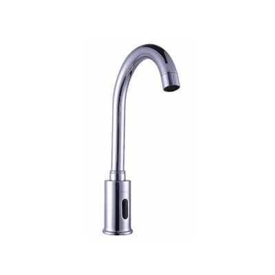 Wholesale High quality No handle two way curved brass single hole touchless basin faucets for bathroom